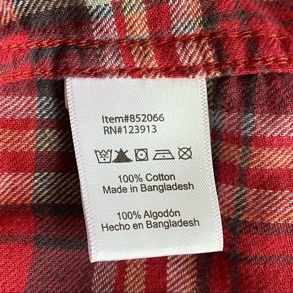 Jachs Girlfriend Bea Western Snap Front Roll Tab Sleeve Flannel Shacket Shirt XL - Picture 9 of 10